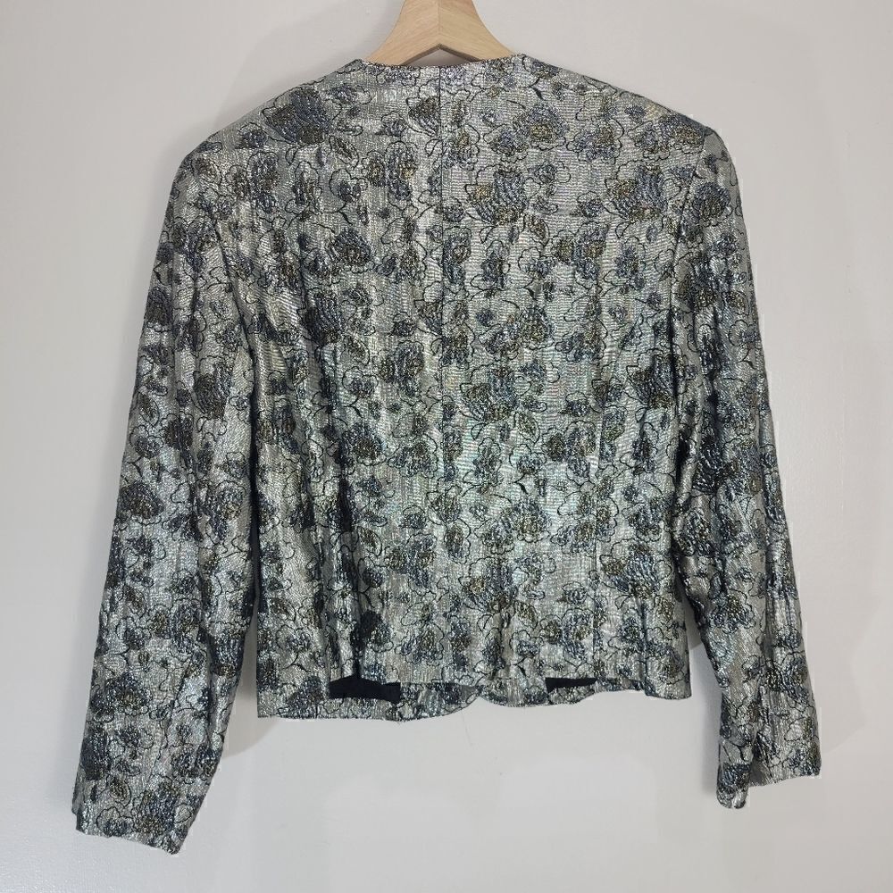 Vintage Cimone Metallic Silver Floral Jacket - Picture 10 of 15